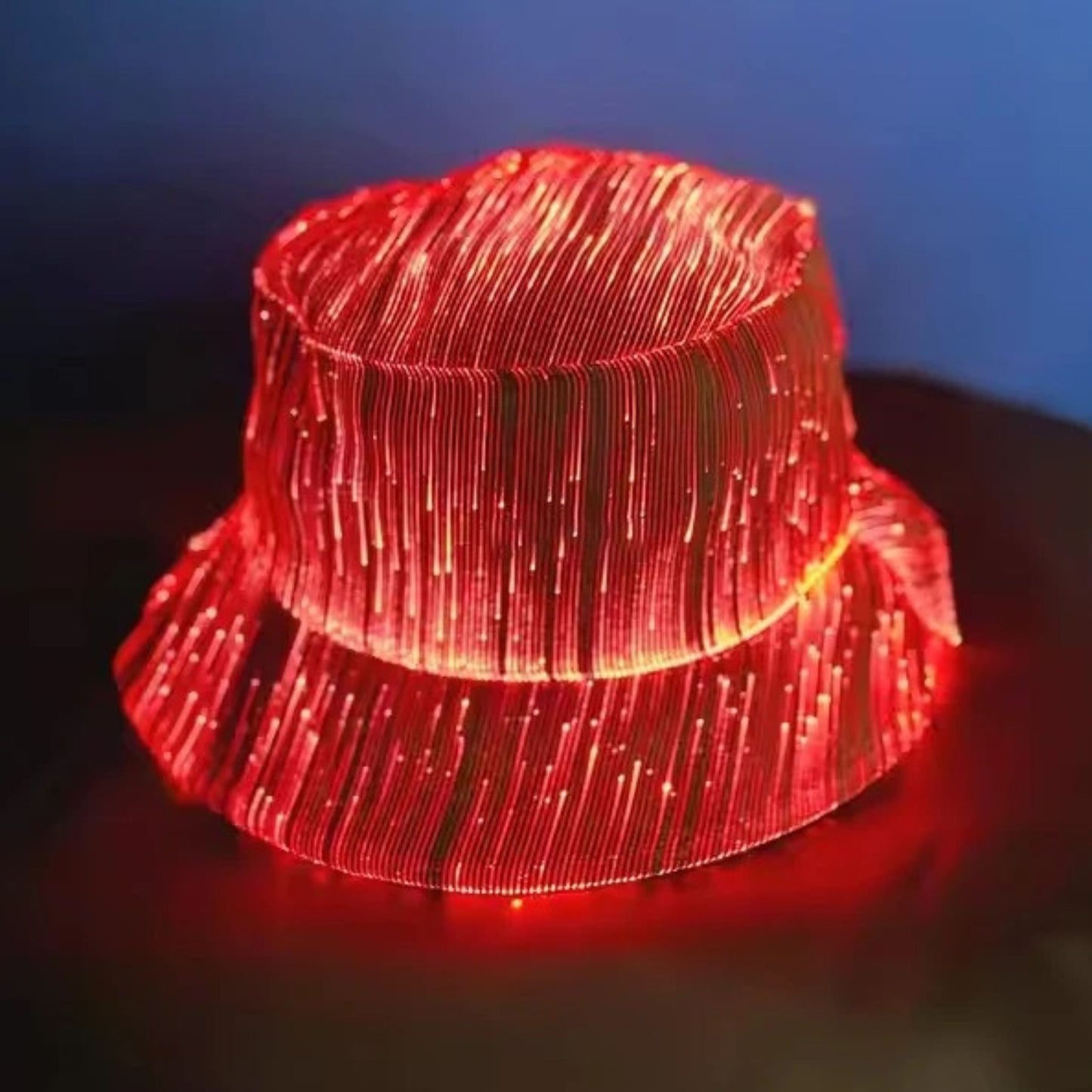 LED Fiber Bucket Hat – Multi-Color Glowing Party Hat