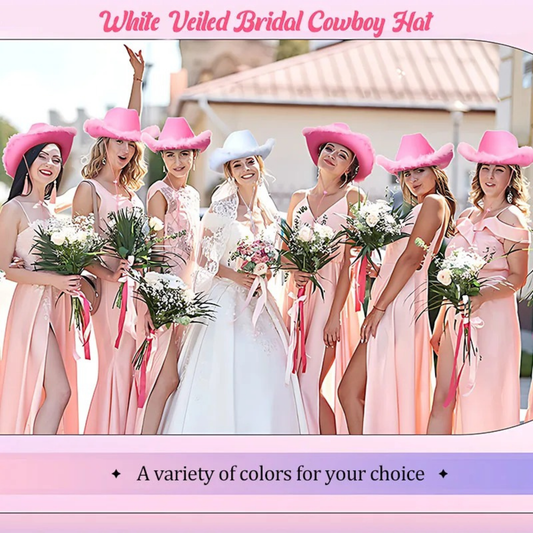 5-12Set Disco Cowgirl Cowboy Hats Bachelorette Cowboy Hats for Bridal Shower Wedding Rhinestone Bandana Heart Glasses for Last Disco