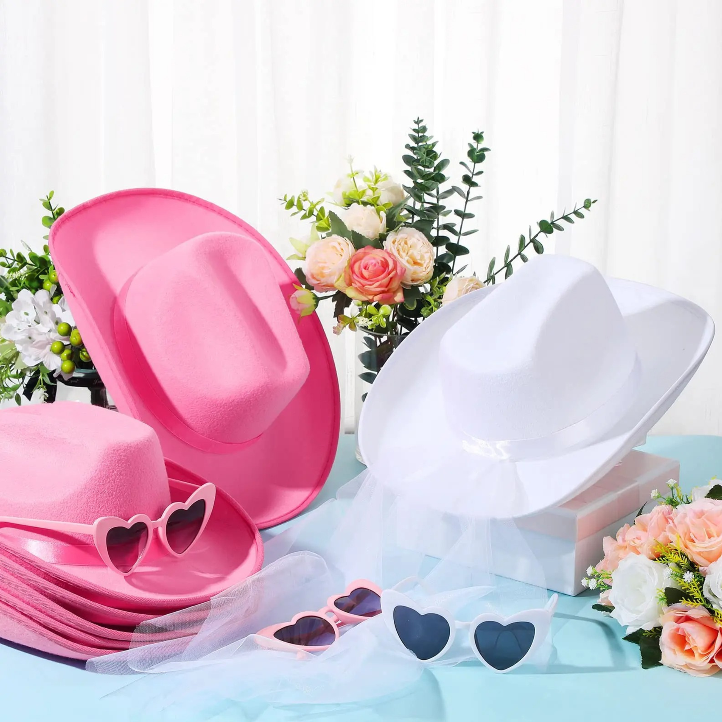 5-12Set Disco Cowgirl Cowboy Hats Bachelorette Cowboy Hats