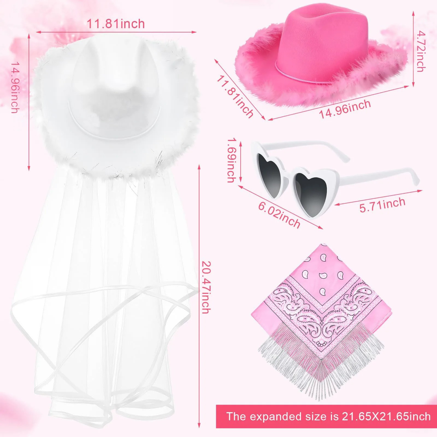 5-12Set Disco Cowgirl Cowboy Hats Bachelorette Cowboy Hats