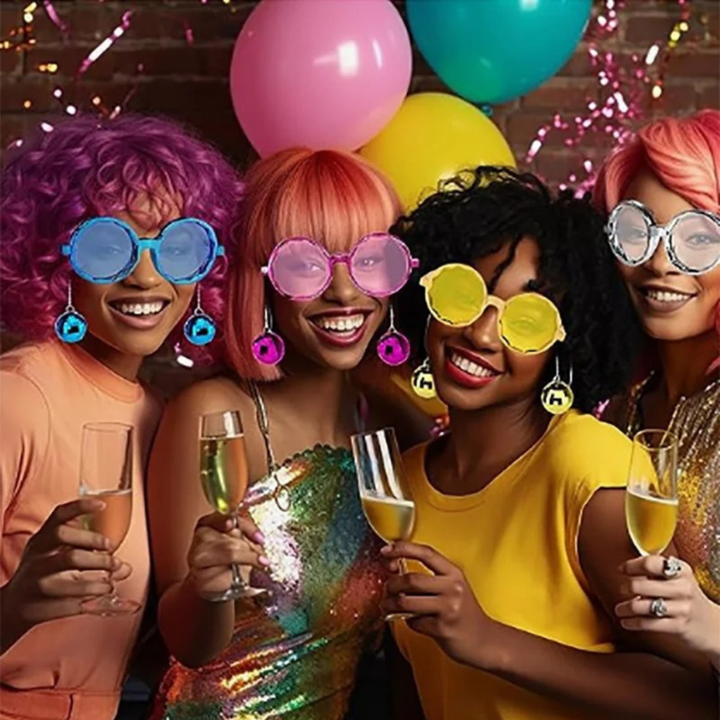 Disco ball Cowboy Hat Sunglasses  Decoration Wedding Bride, Mirror Disco Cap