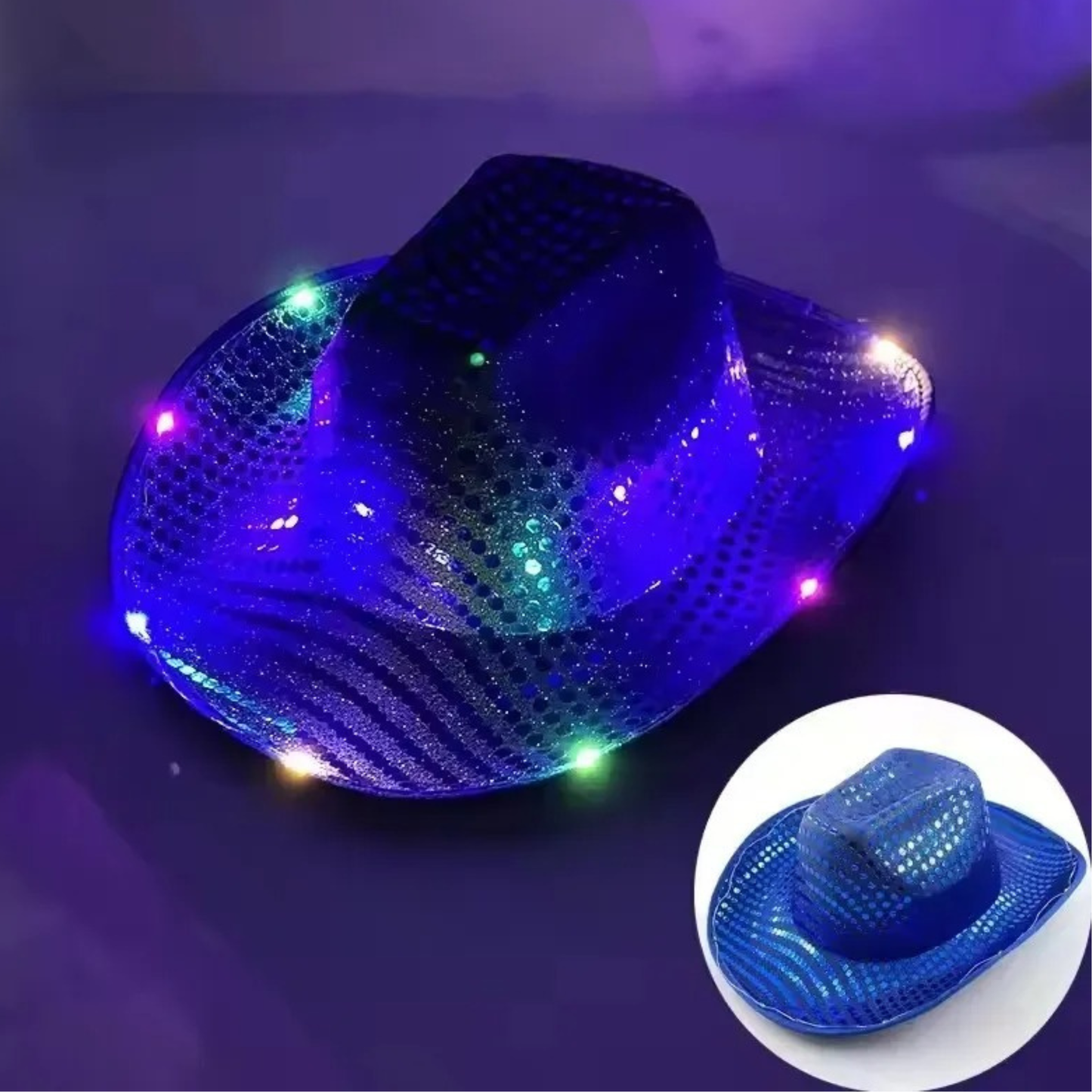 Blinky LED Light Cowboy/Cowgirl Hat – Flashing Glow Party Cap for Carnival, Bachelorette & Wedding Events