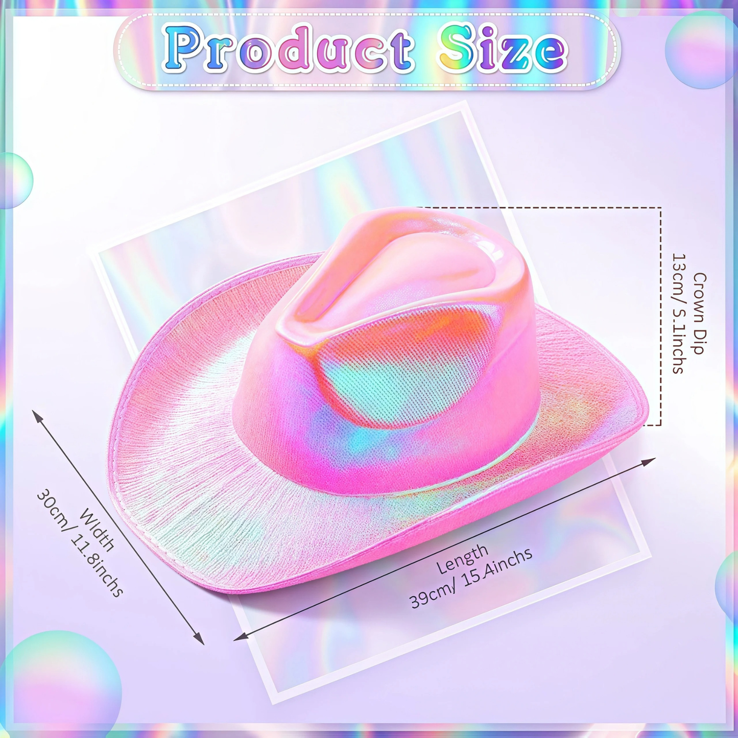 4–12 Pack Neon Glitter Space Cowgirl Hats – Bridal & Bachelorette Party