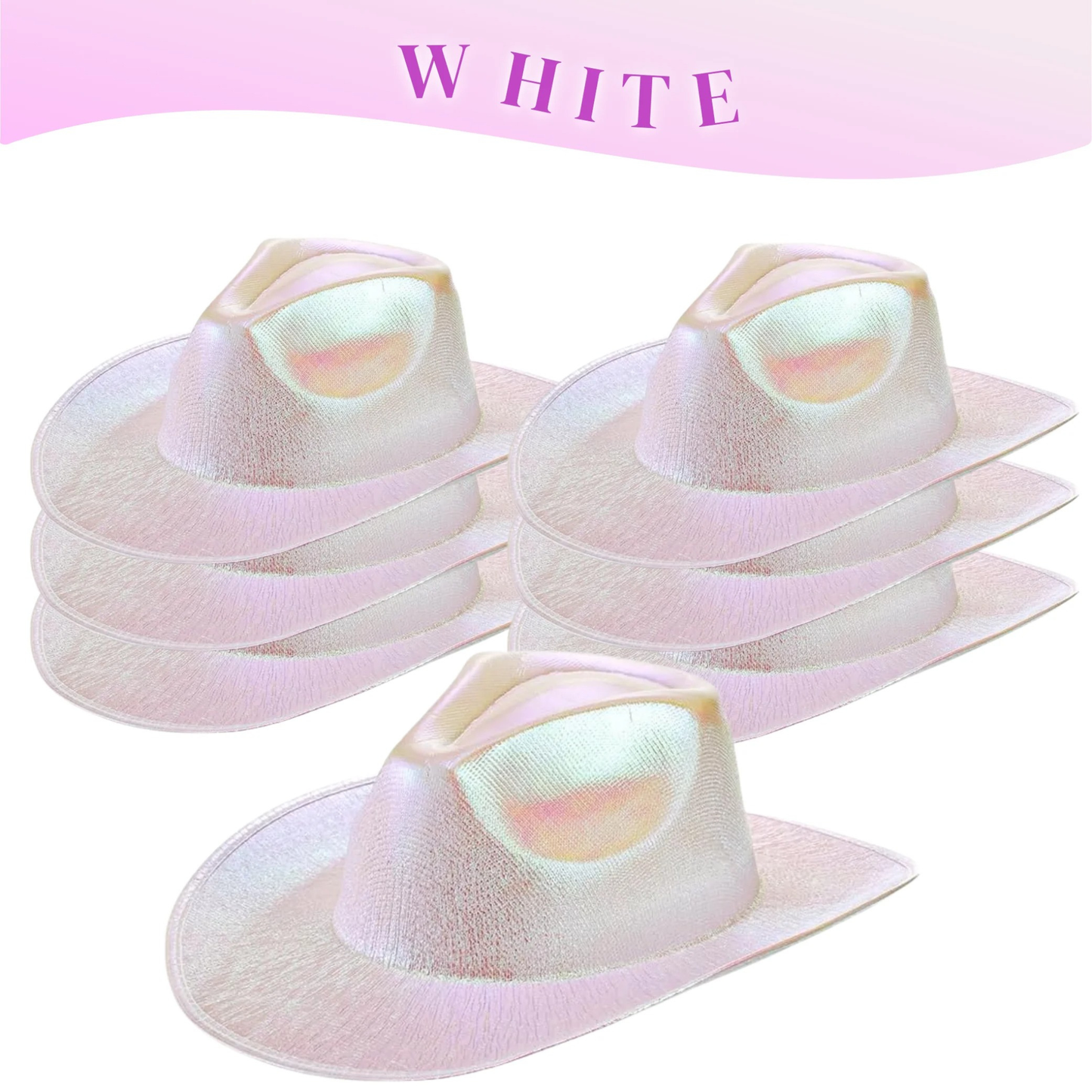 4–12 Pack Neon Glitter Space Cowgirl Hats – Bridal & Bachelorette Party