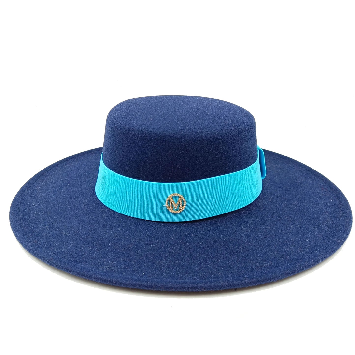 oversized edge flat top hat retro French felt hat for Men, women
