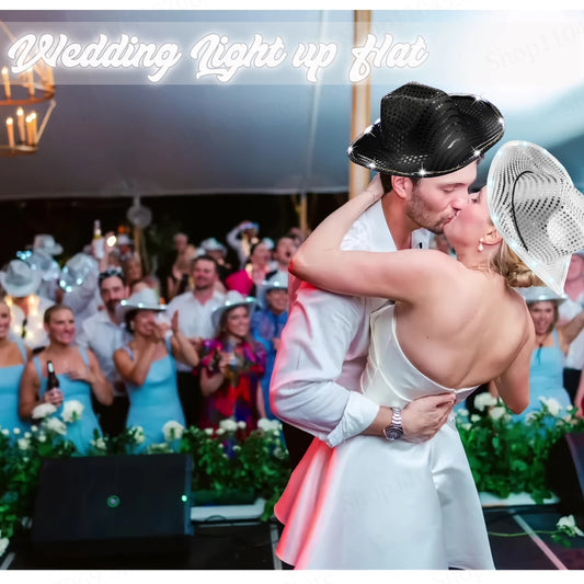 LED Light Up Disco Cowboy/Cowgirl Hat –Hat for Wedding, Bachelorette & Festival