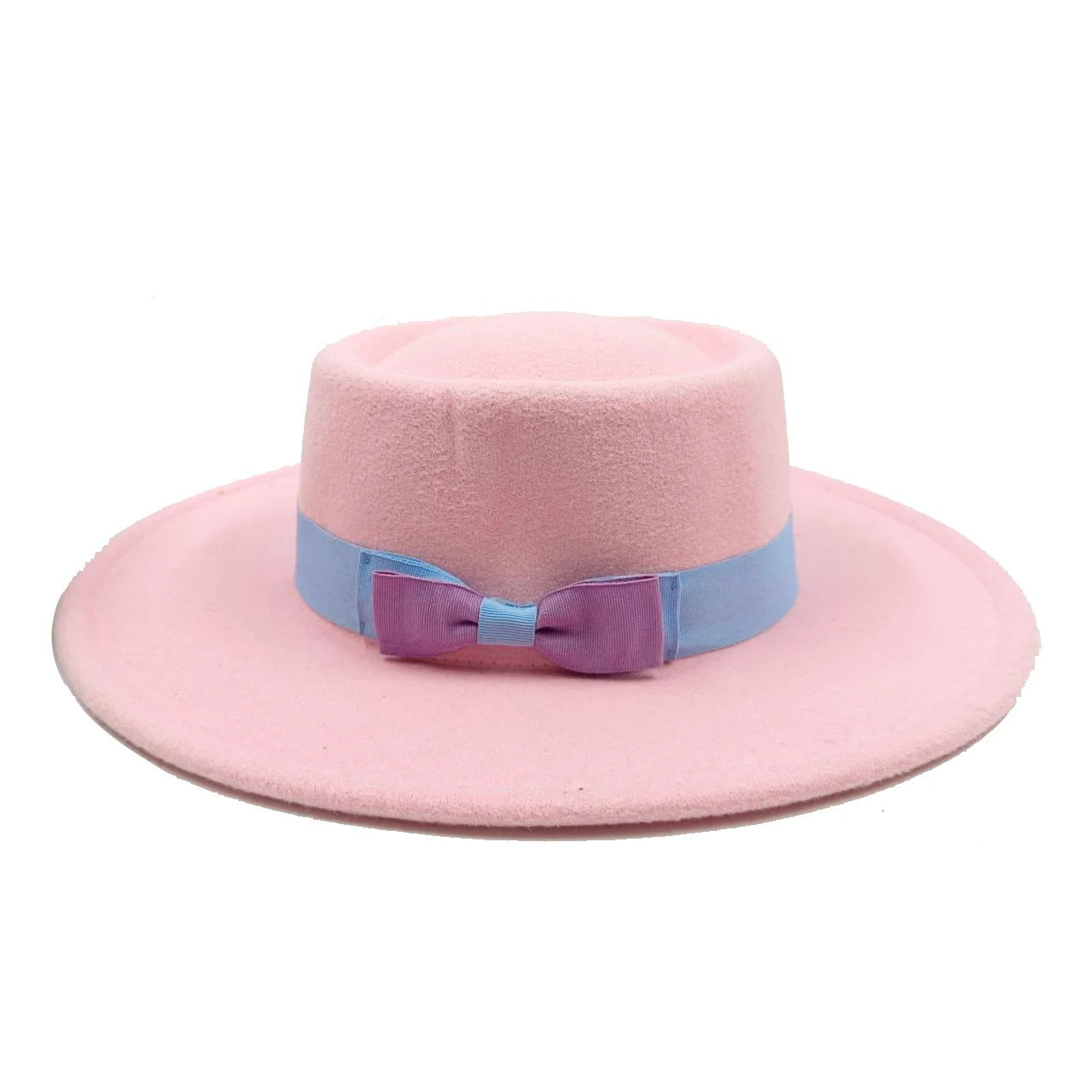 oversized edge flat top hat retro French felt hat for Men, women
