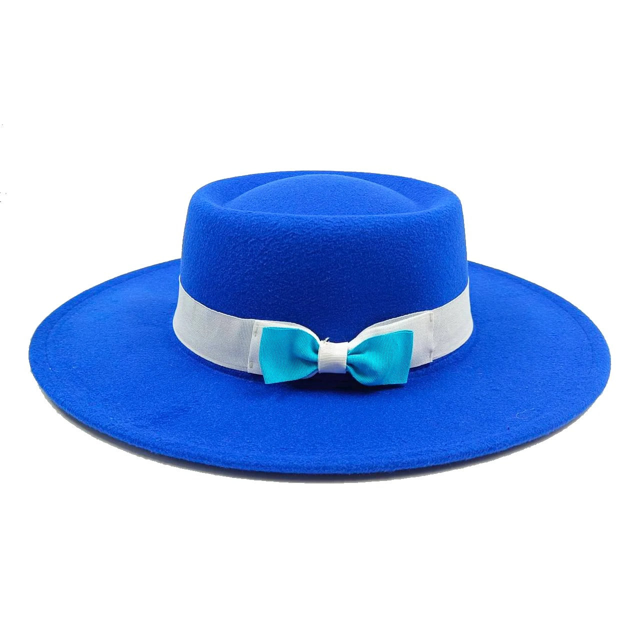 oversized edge flat top hat retro French felt hat for Men, women