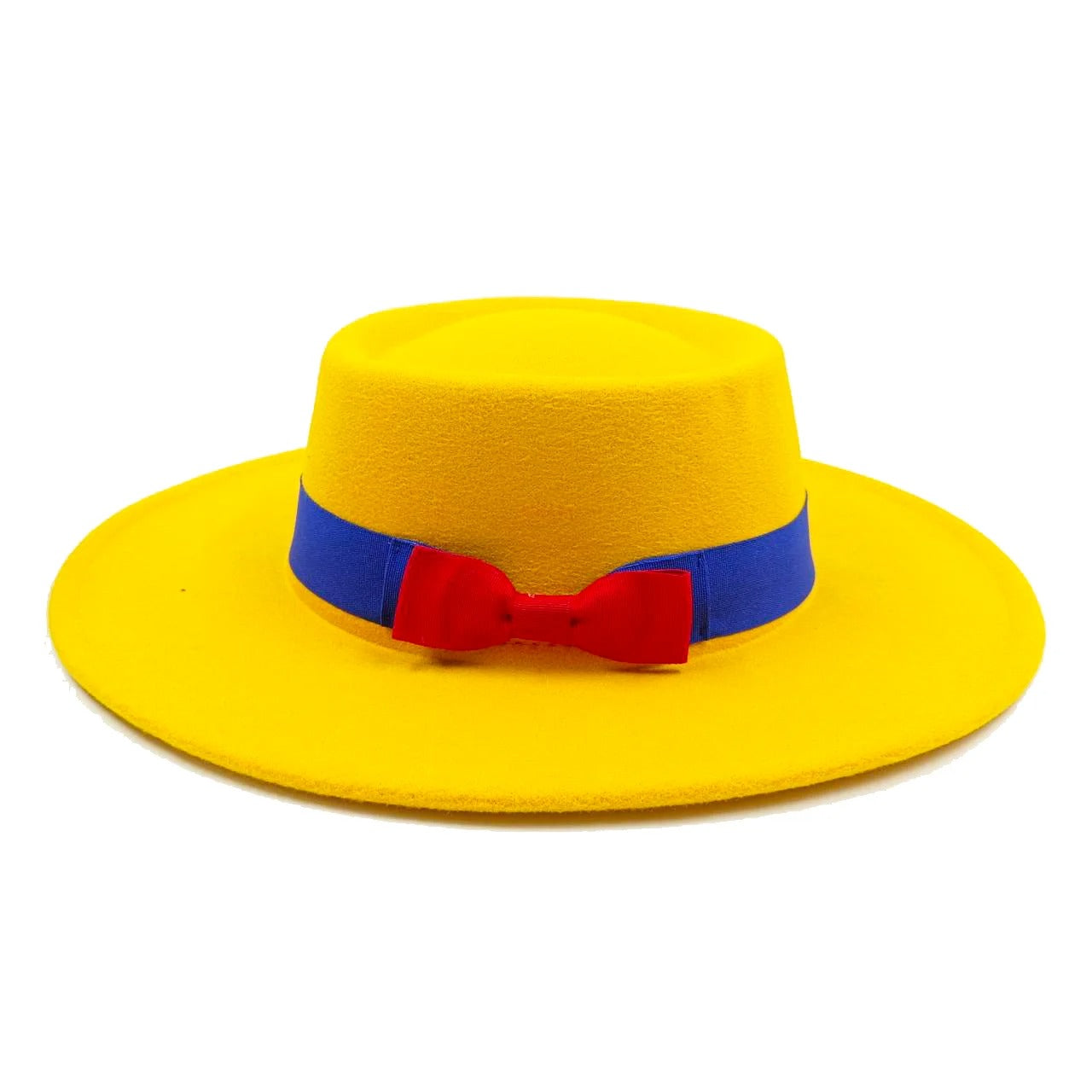 oversized edge flat top hat retro French felt hat for Men, women