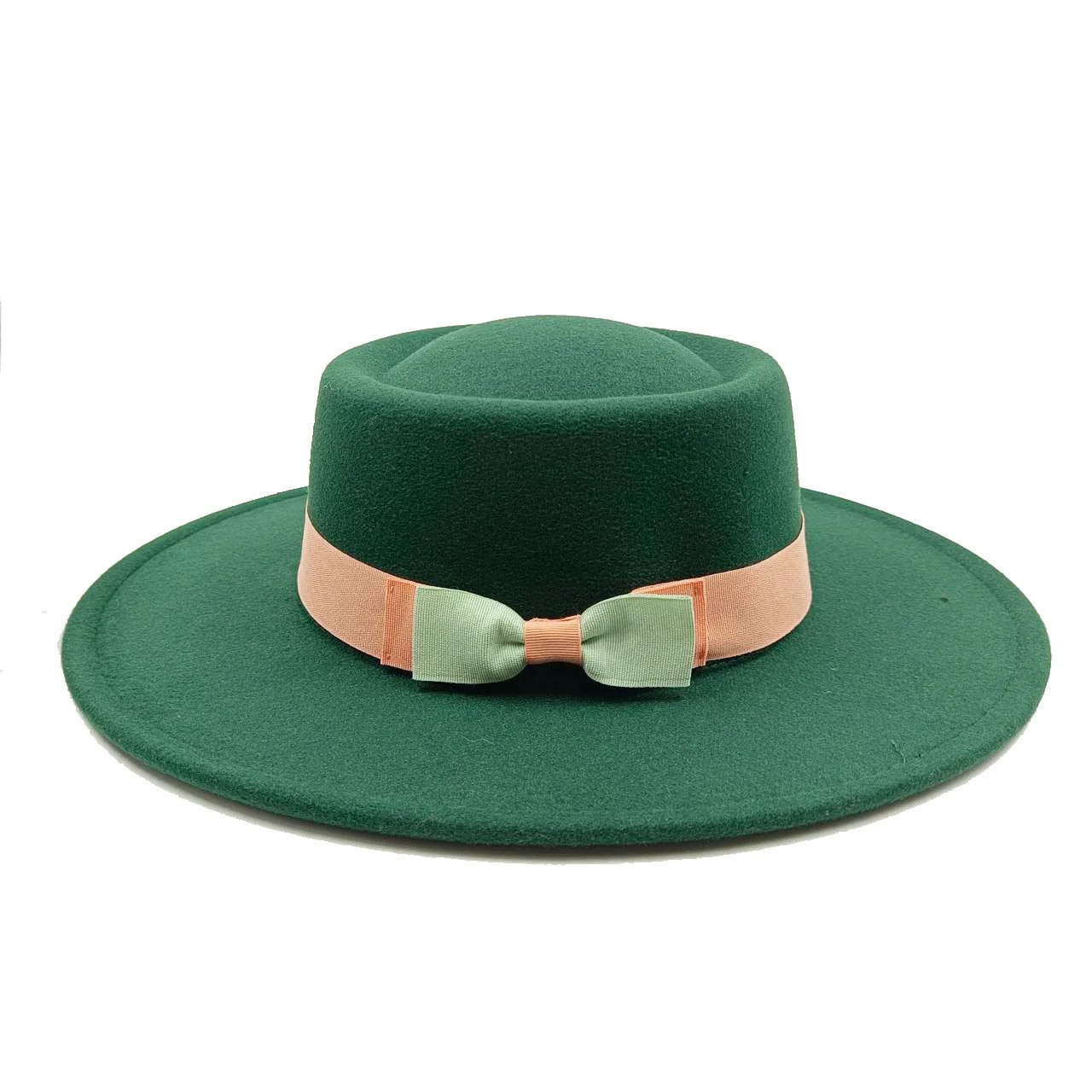 oversized edge flat top hat retro French felt hat for Men, women