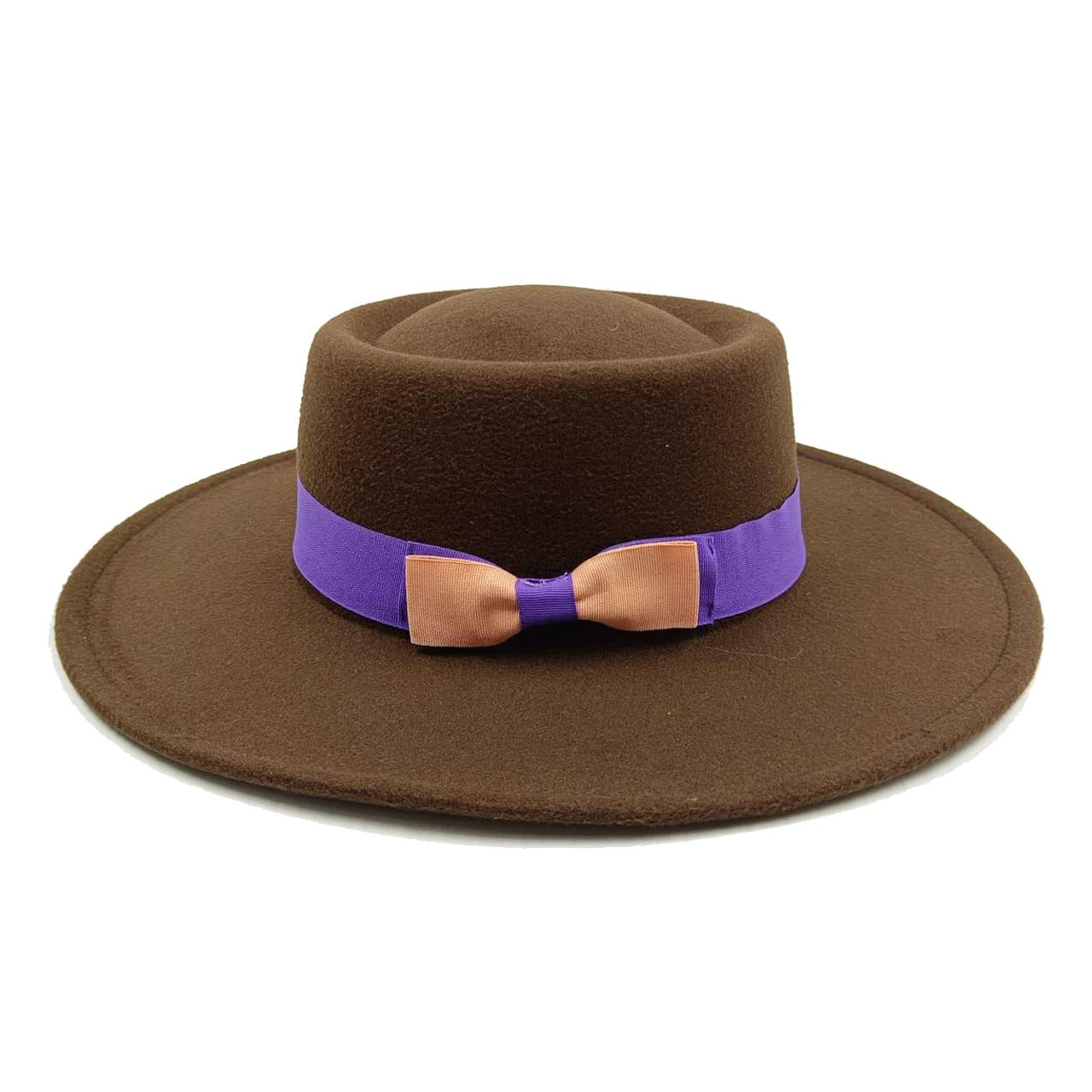 oversized edge flat top hat retro French felt hat for Men, women