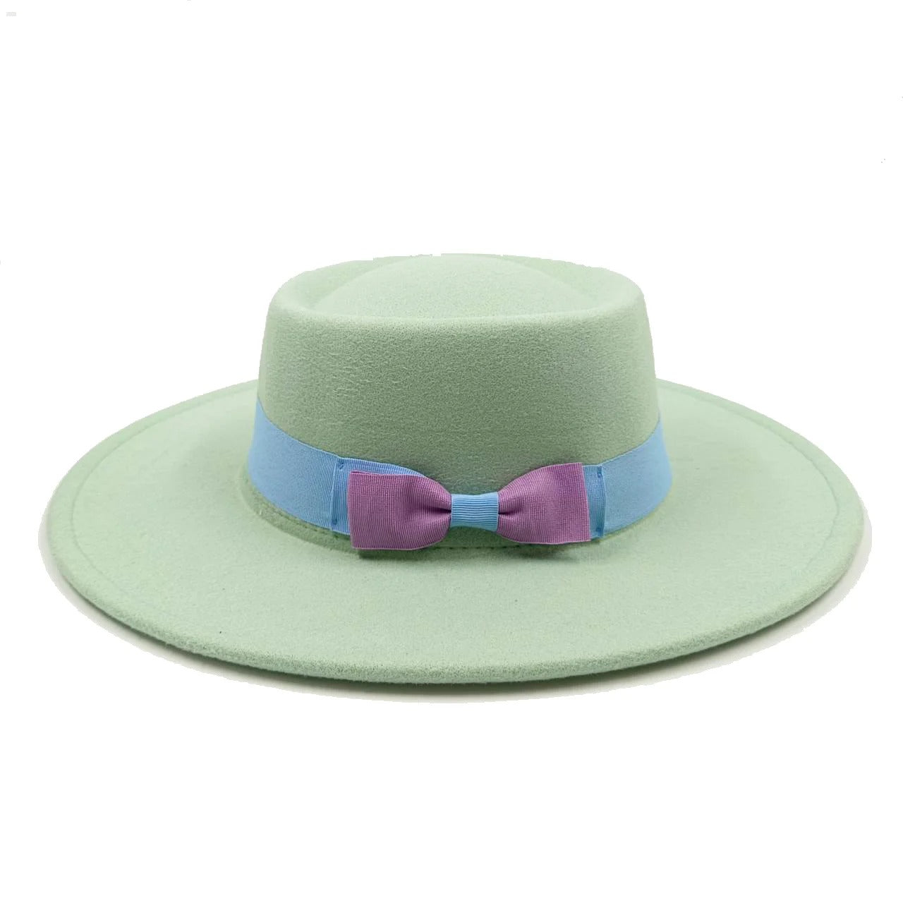 oversized edge flat top hat retro French felt hat for Men, women