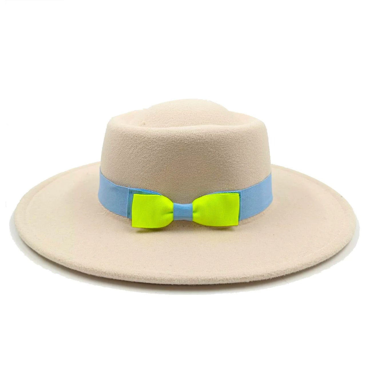 oversized edge flat top hat retro French felt hat for Men, women