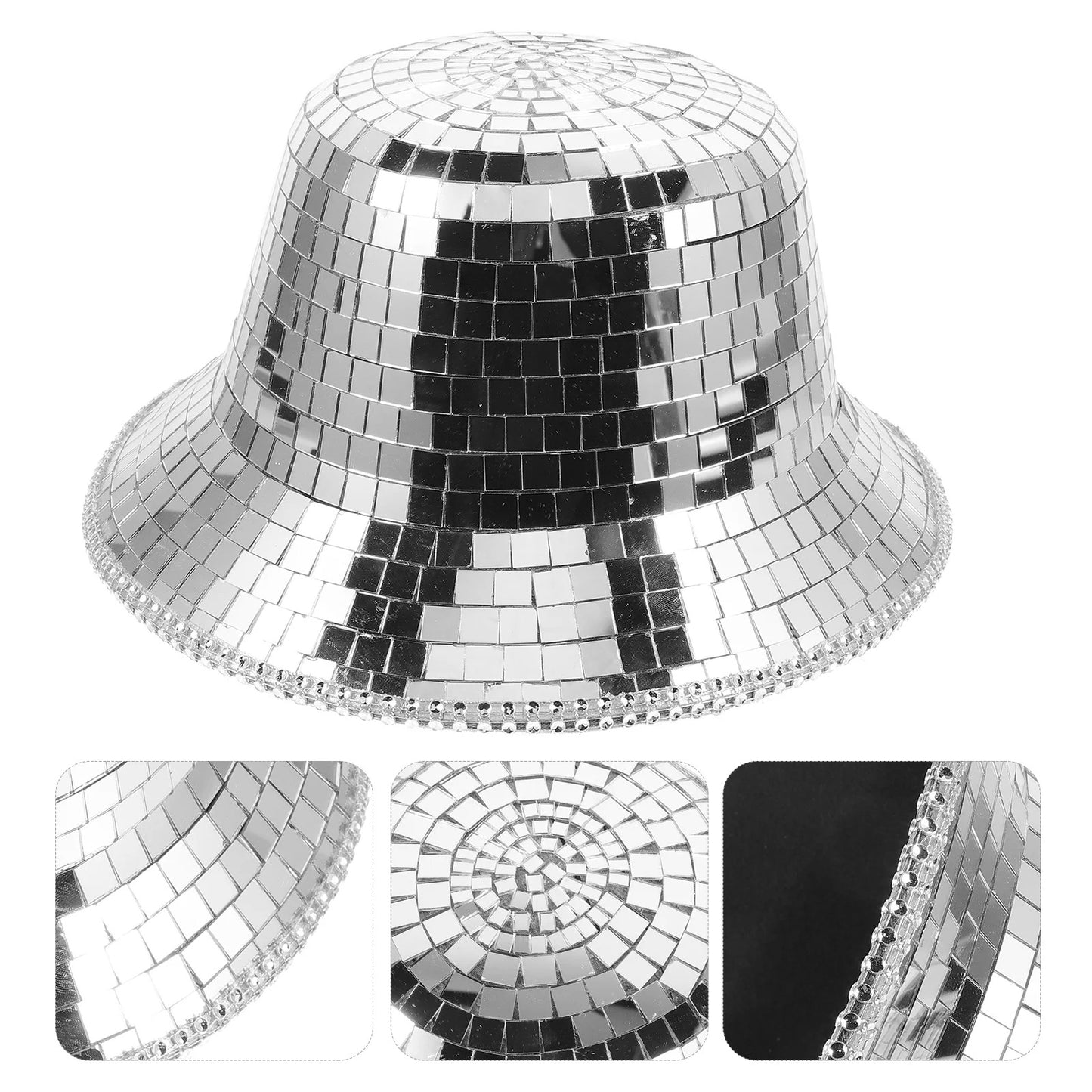 Silver Mirror Disco Cowgirl Hat – for Festivals & Party Events